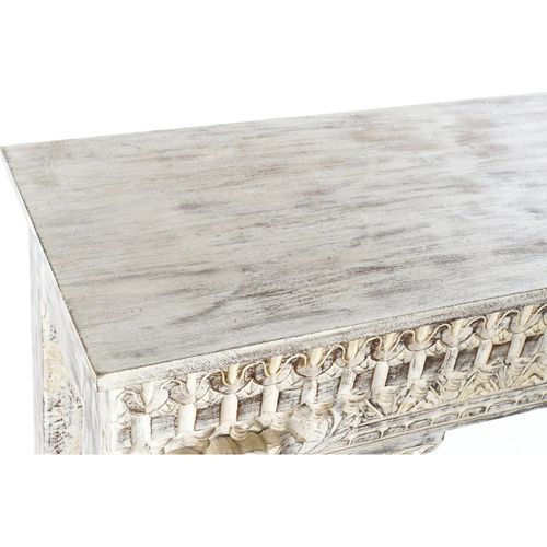 Console Élégante En Manguier Blanc Vieilli Pour Entrée