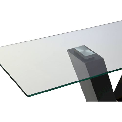 Console Élégante En Verre Trempé Noir Chic Et Pratique