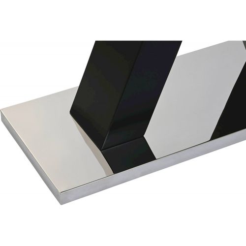 Console Élégante En Verre Trempé Noir Chic Et Pratique