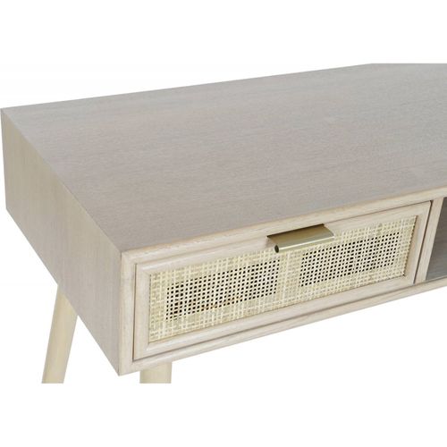 Console Paulownia Chic Avec Étagère Et Rangements