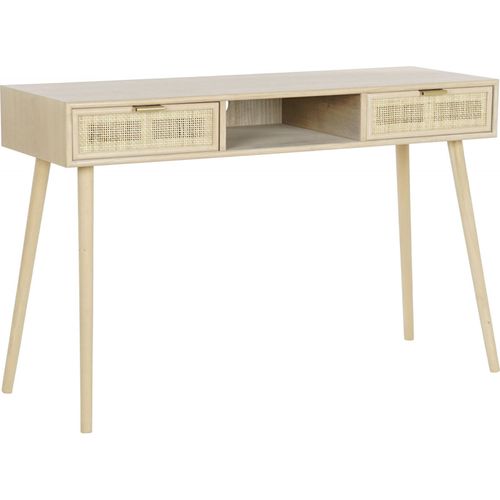 Console Paulownia Chic Avec Étagère Et Rangements