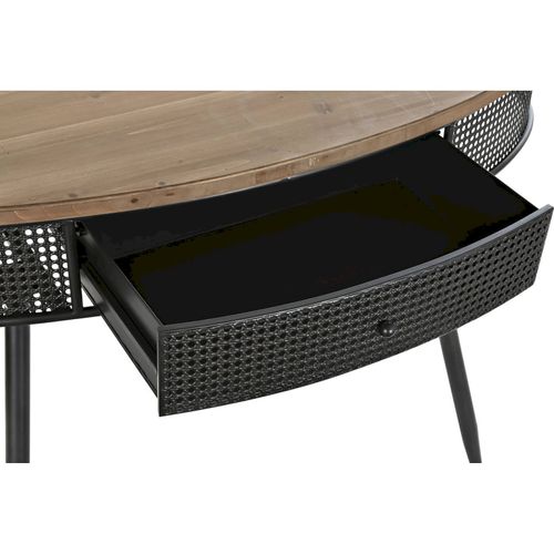 Console Industrielle Chic En Bois Et Métal Noir