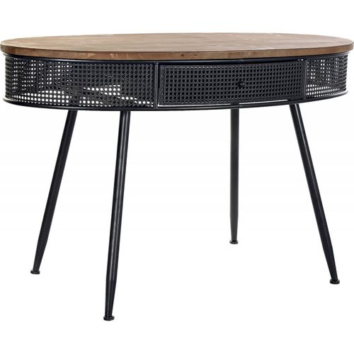 Console Industrielle Chic En Bois Et Métal Noir