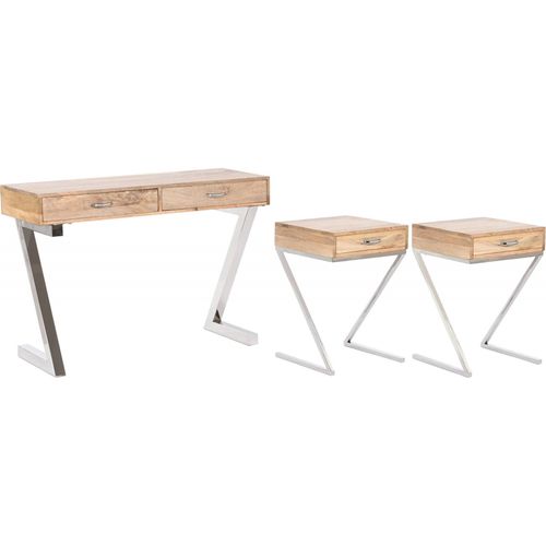 Console Manguier Élégante Avec Finitions Métal Chromé