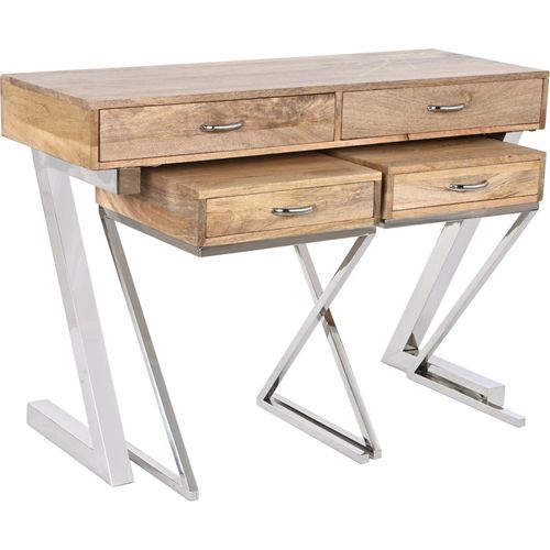 Console Manguier Élégante Avec Finitions Métal Chromé