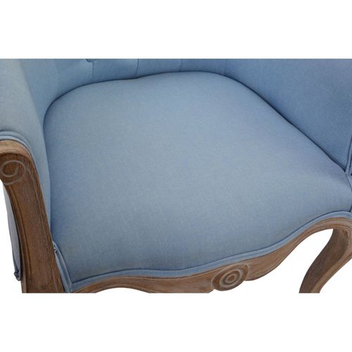 Fauteuil Chic Bleu En Bois Élégance Salon