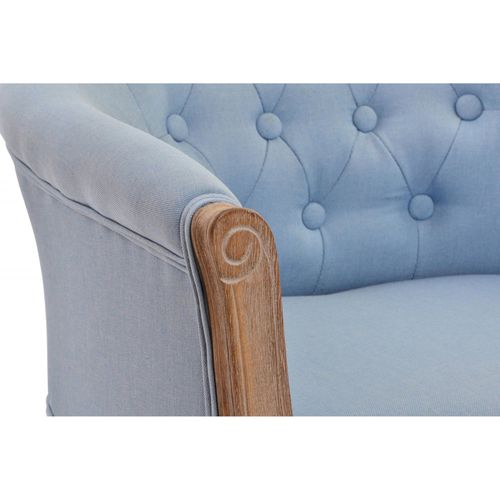 Fauteuil Chic Bleu En Bois Élégance Salon