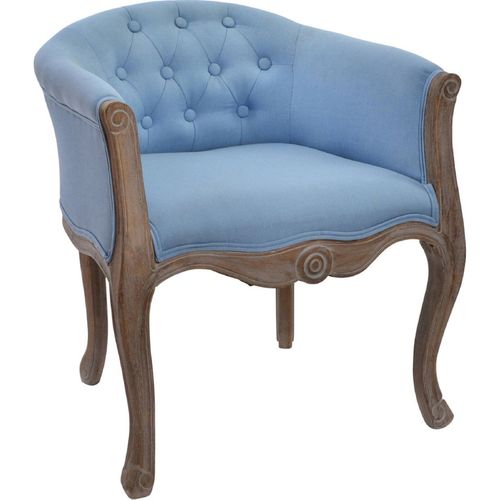 Fauteuil Chic Bleu En Bois Élégance Salon