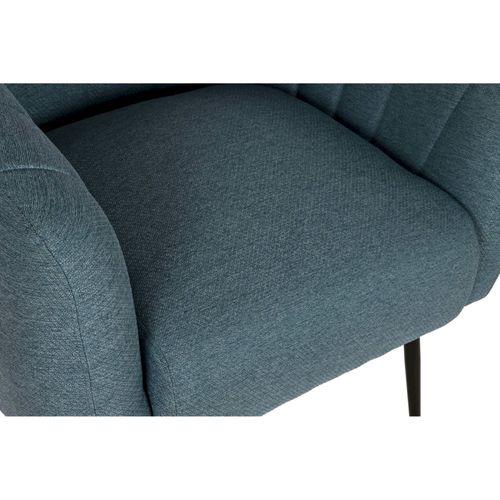 Fauteuil Bleu Élégant En Polyester Avec Pieds Dorés