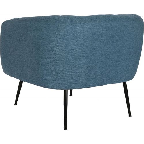 Fauteuil Bleu Élégant En Polyester Avec Pieds Dorés
