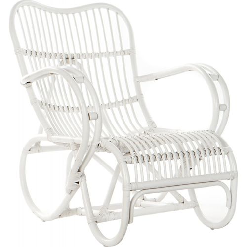 Fauteuil Élégant Blanc En Rotin Durable Et Confortable