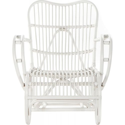 Fauteuil Élégant Blanc En Rotin Durable Et Confortable