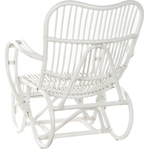 Fauteuil Élégant Blanc En Rotin Durable Et Confortable
