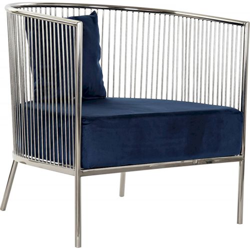 Fauteuil Élégance En Acier Bleu Pour Salon Moderne