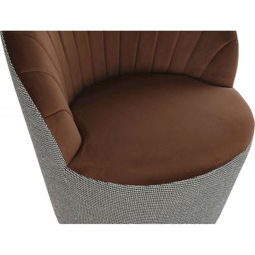 Fauteuil Élégance Polyester Marron Pour Salon Moderne