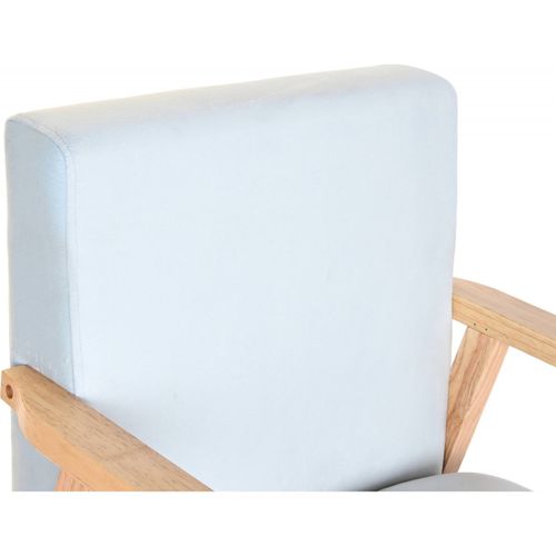 Fauteuil Élégance Velours Bleu Ciel Pour Salon Chic