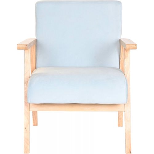 Fauteuil Élégance Velours Bleu Ciel Pour Salon Chic