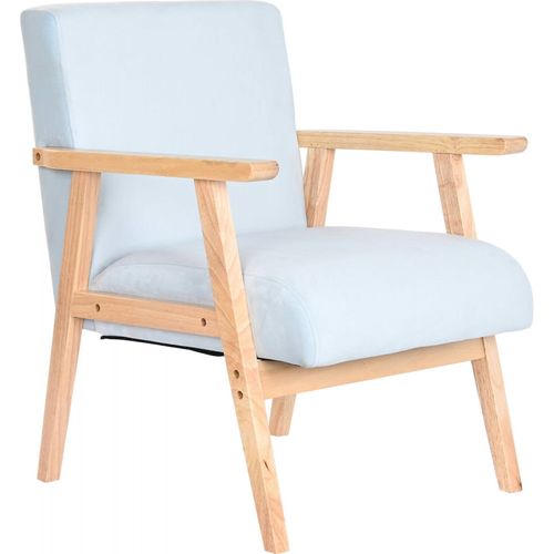 Fauteuil Élégance Velours Bleu Ciel Pour Salon Chic