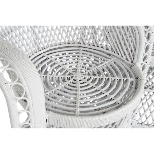 Fauteuil Élégant En Rotin Blanc Pour Salon Chic