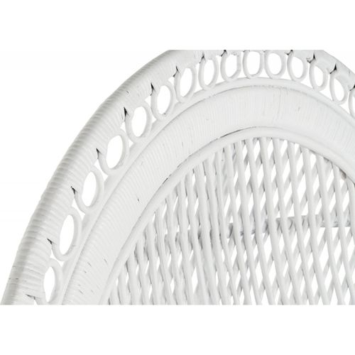 Fauteuil Élégant En Rotin Blanc Pour Salon Chic