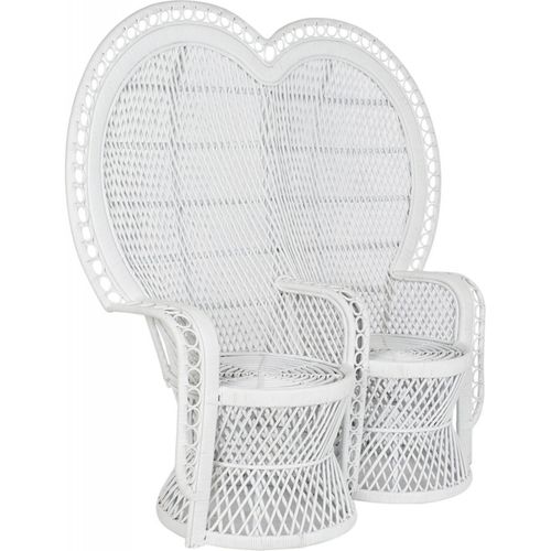 Fauteuil Élégant En Rotin Blanc Pour Salon Chic