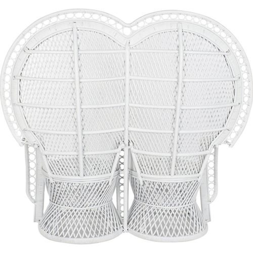 Fauteuil Élégant En Rotin Blanc Pour Salon Chic