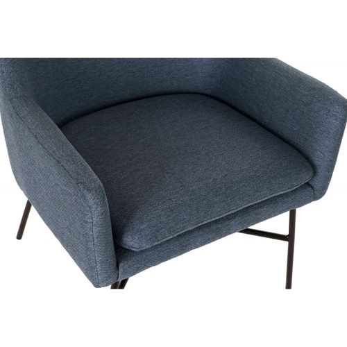 Fauteuil Élégance Moderne En Polyester Bleu Et Métal