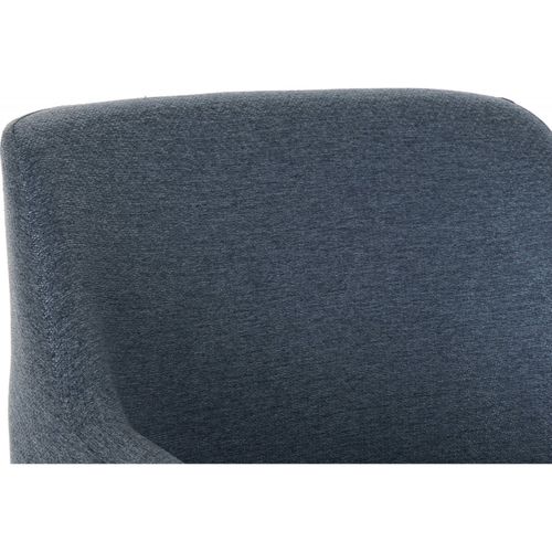 Fauteuil Élégance Moderne En Polyester Bleu Et Métal