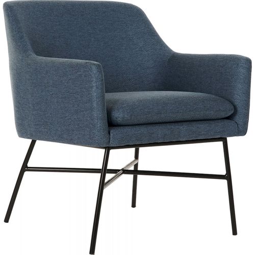 Fauteuil Élégance Moderne En Polyester Bleu Et Métal