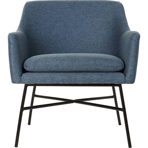 Fauteuil Élégance Moderne En Polyester Bleu Et Métal