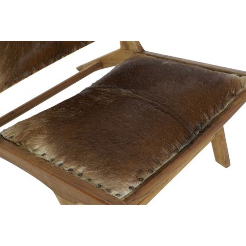 Fauteuil Tendance En Teck Et Cuir Pour Salon Chic