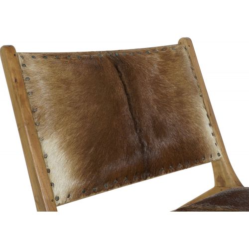 Fauteuil Tendance En Teck Et Cuir Pour Salon Chic