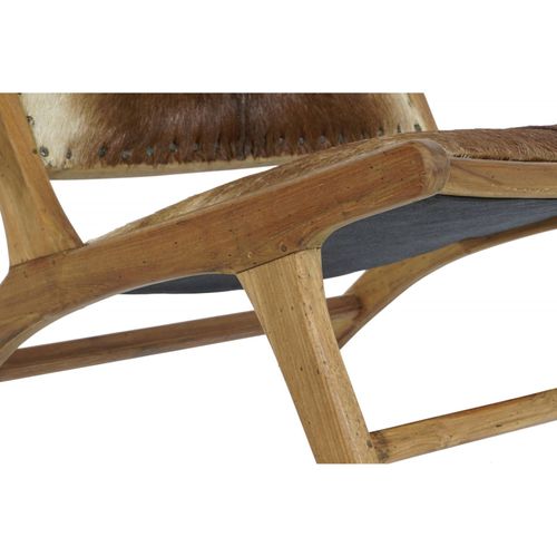 Fauteuil Tendance En Teck Et Cuir Pour Salon Chic