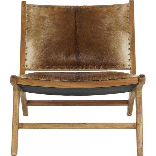 Fauteuil Tendance En Teck Et Cuir Pour Salon Chic