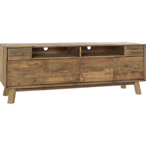 Meuble TV Élégance Pin Vieilli Style Intemporel