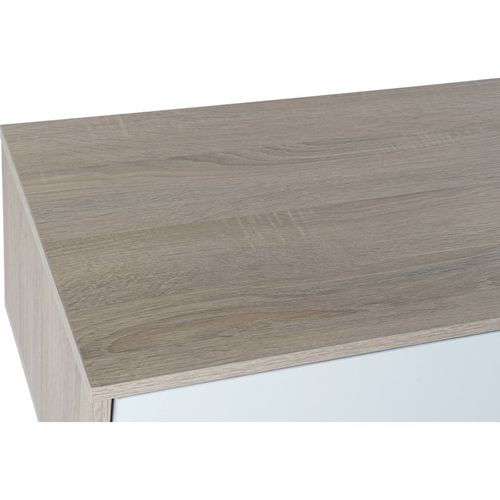 Meuble TV Élégant Blanc Et Bois Pour Salon Moderne