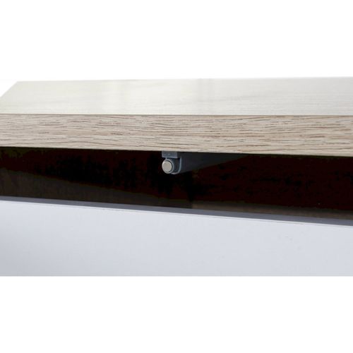 Meuble TV Élégant Blanc Et Bois Pour Salon Moderne