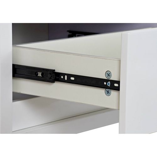 Meuble TV Design Blanc, Bois Et Verre Pratique Avec Rangement