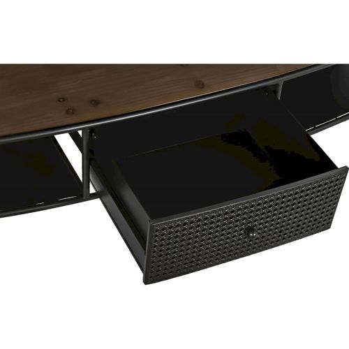 Meuble TV Élégant Épicéa Et Métal Pour Salon Moderne