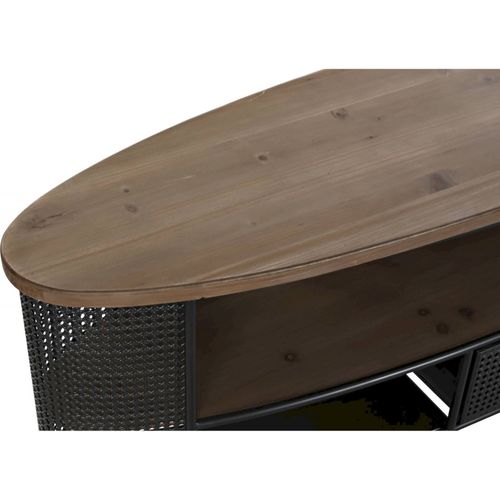 Meuble TV Élégant Épicéa Et Métal Pour Salon Moderne