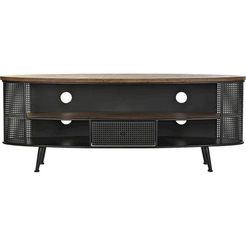 Meuble TV Élégant Épicéa Et Métal Pour Salon Moderne