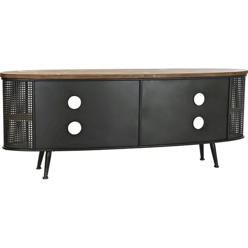 Meuble TV Élégant Épicéa Et Métal Pour Salon Moderne