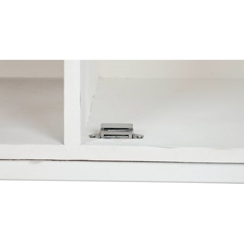 Meuble TV Blanc Et Doré En Métal Et Bois Exotique