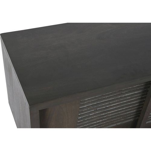 Meuble TV Élégance Bois Exotique Et Métal Marron