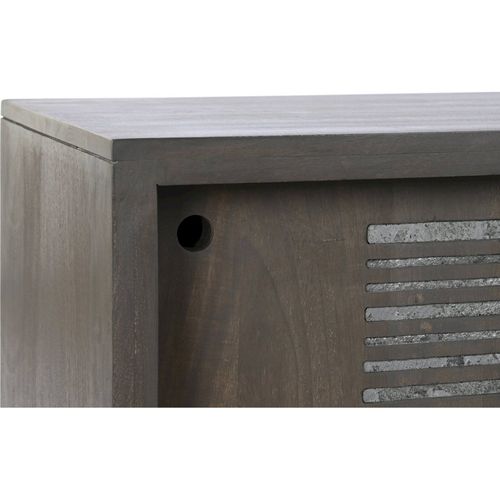 Meuble TV Élégance Bois Exotique Et Métal Marron