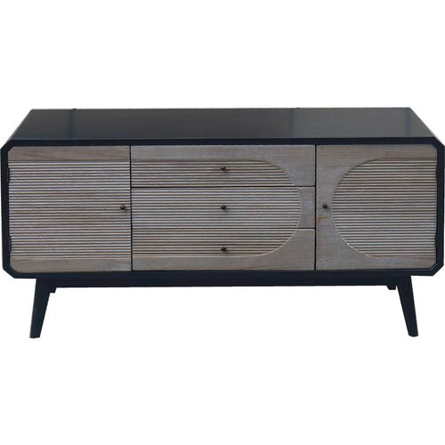 Meuble TV Élégant En Bois Noir Pour Salon Moderne