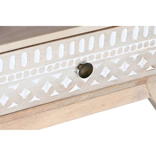 Meuble TV Bois Naturel Et Blanc Pour Salon Élégant