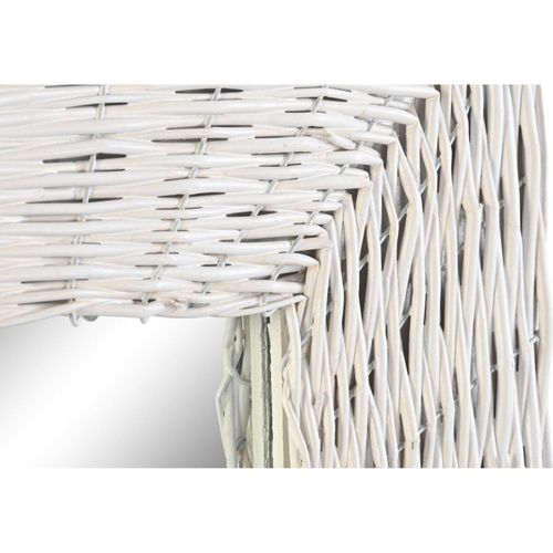 Miroir Blanc Tressé Chic Pour Une Touche D'élégance