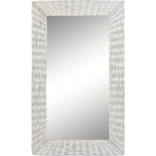 Miroir Blanc Tressé Chic Pour Une Touche D'élégance