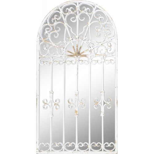 Miroir Blanc Métal Effet Vieilli Pour Charme Élégant